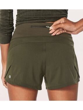 Lululemon Morning Miles Short 3" Dark Olive Size 6 Running Athletic EUC
